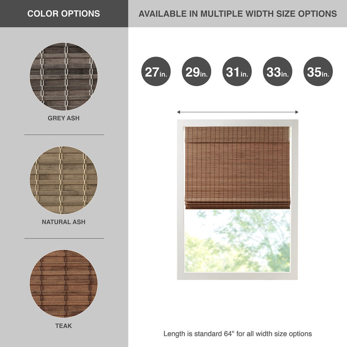 Eastfield - 35" Light Filtering Roman Shade - Teak - Simple Home Plus