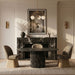 Marlowe - Linen Textured Fabric Upholstered Swivel Dining Side Chair - Stained Natural - Simple Home Plus