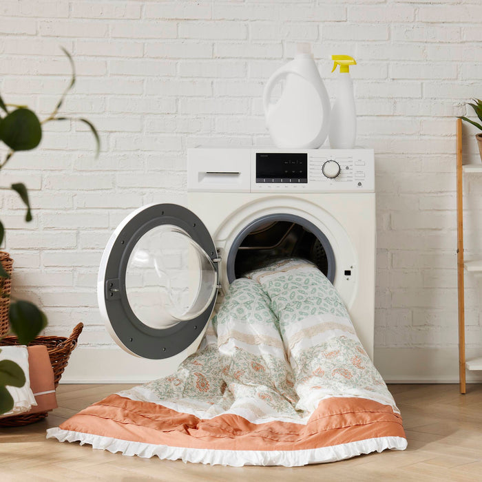 Dawn - Queen - 9 Piece Comforter Set - Coral