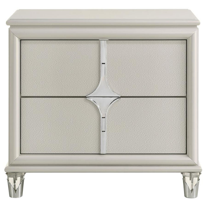 Olivia - 2-Drawer Nightstand Bedside Table - Pearl White - Simple Home Plus
