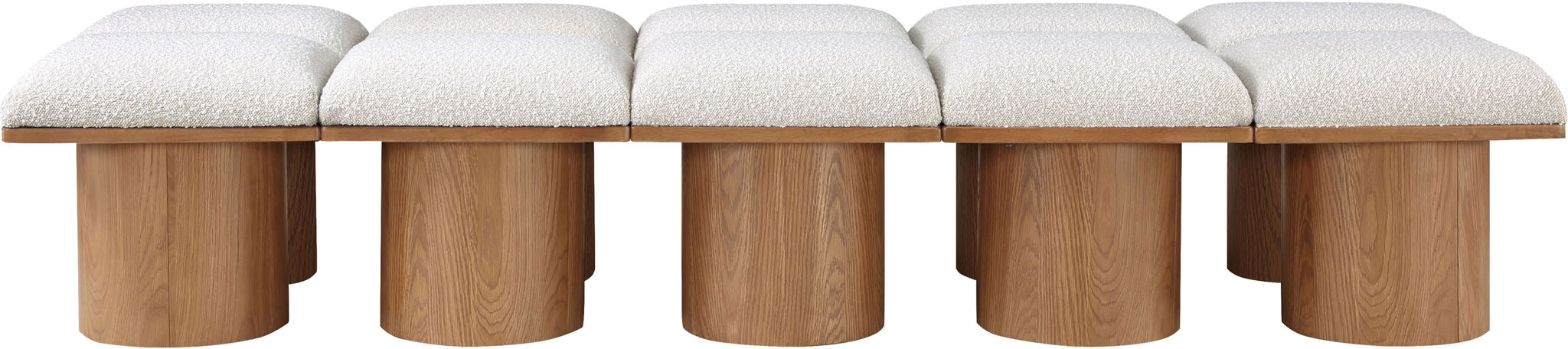 Pavilion - 10 Piece Modular Bench With Brown Base - Simple Home Plus