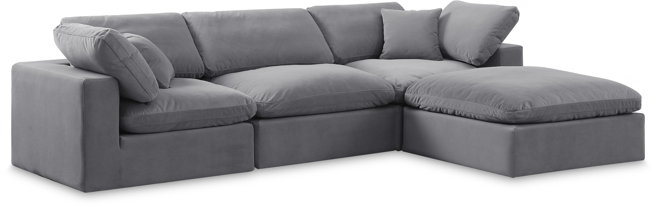 Comfy - 4 Piece Velvet Modular Sectional With Chaise - Simple Home Plus