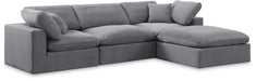 Comfy - 4 Piece Velvet Modular Sectional With Chaise - Simple Home Plus