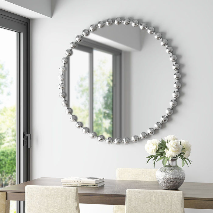 Marlowe - 36" Round Wall Decor Mirror - Silver - Simple Home Plus