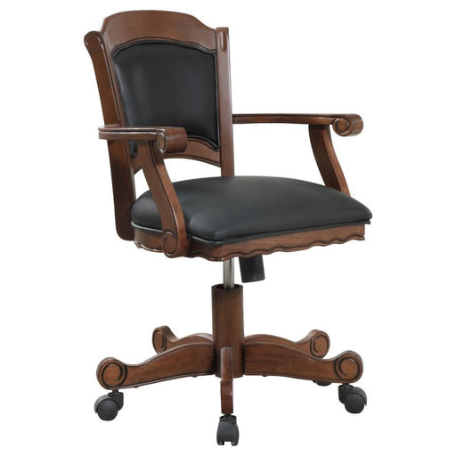 Turk - Game Chair With Casters - Black And Tobacco - Simple Home Plus