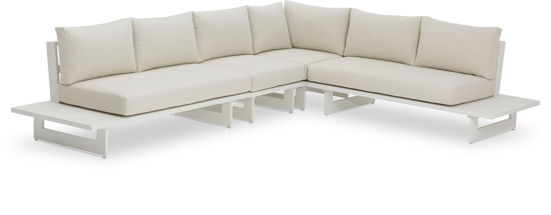 Maldives - 4 Piece Water Resistant Outdoor Patio Modular Sectional With White Base - Simple Home Plus