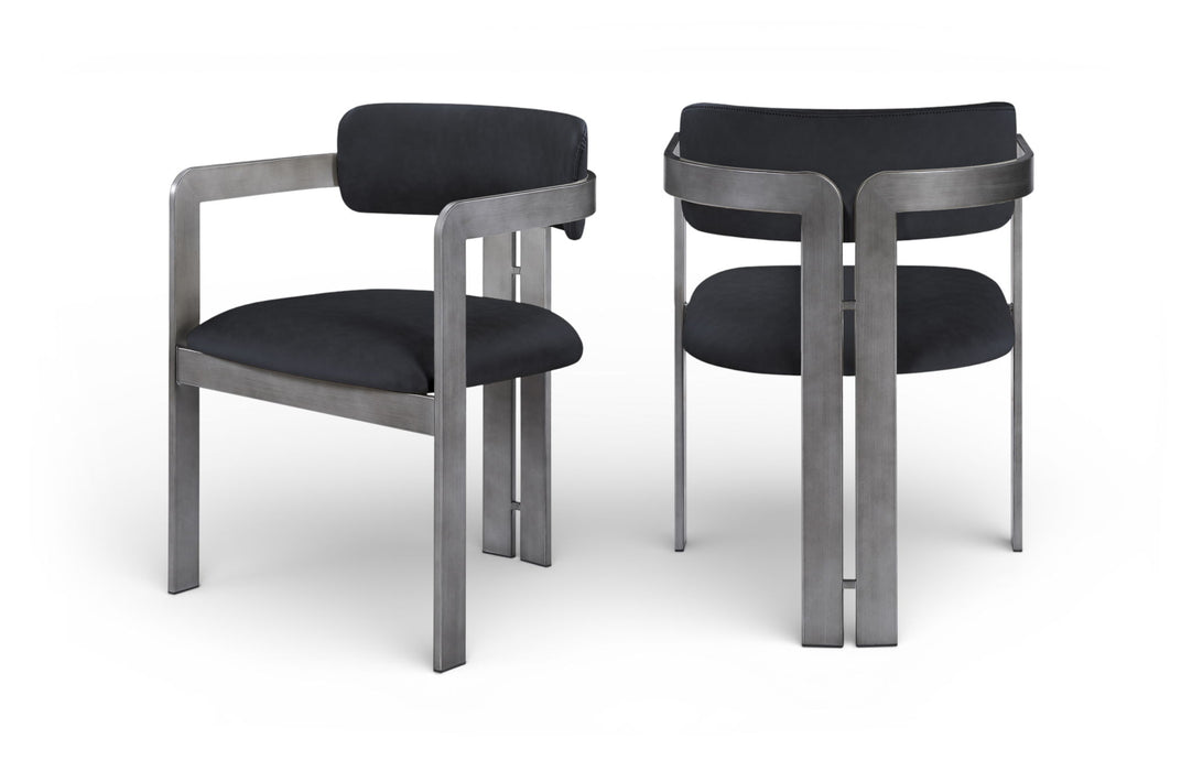 Aurum - Vegan Leather Upholstered Dining Chair With Gray Base (Set of 2) - Simple Home Plus