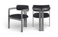 Aurum - Vegan Leather Upholstered Dining Chair With Gray Base (Set of 2) - Simple Home Plus