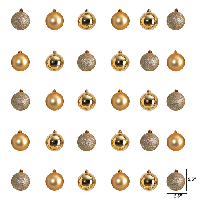 30 Count 2.5" Shatterproof Ornament Set w