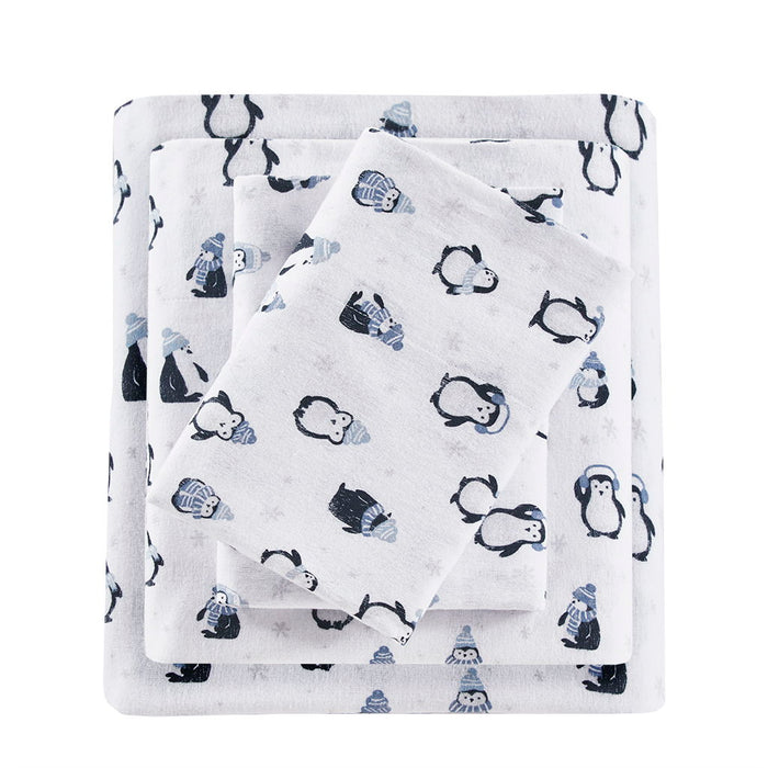 Cozy Soft Novelty Print Sheet Set - Blue Penguins