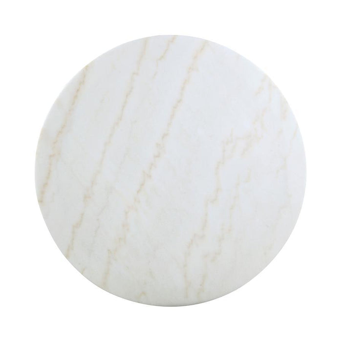 Kella - Round Marble Top Dining Table - White Marble - Simple Home Plus