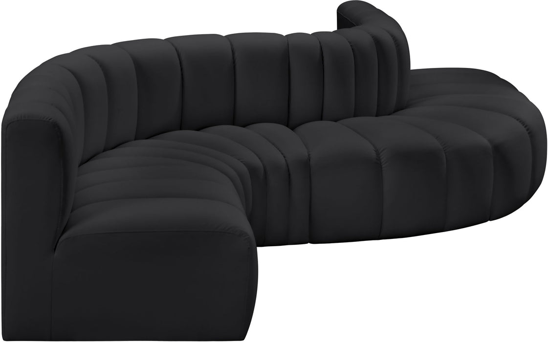 Arc - Faux Leather 6 Piece Curved Modular Sofa - Simple Home Plus
