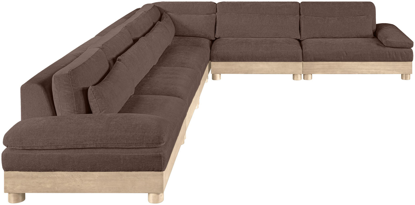 Turin - Chenille Fabric Upholstered Modular Sectional - Brown - Simple Home Plus