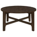 Cota - Round Solid Wood Coffee Table - Dark Brown - Simple Home Plus