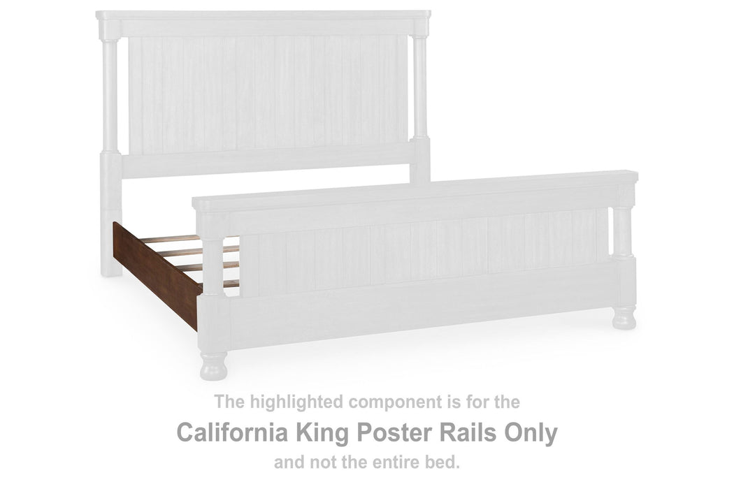 Rowlenstown - California King Poster Rails - Brown - Simple Home Plus