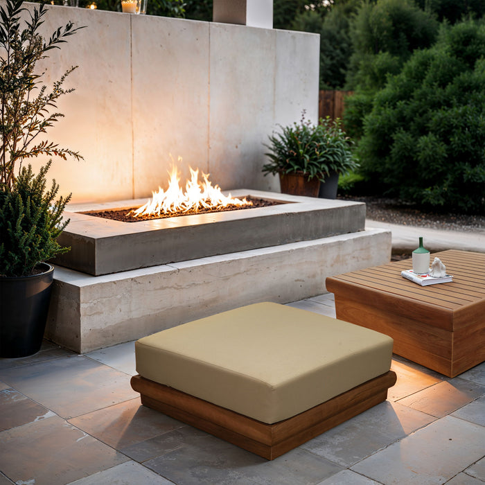 Mirella - Water Resistant Fabric Upholstered Outdoor Patio Modular Ottoman - Simple Home Plus