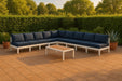 Nizuc - Outdoor Patio 9 Piece Modular Sectional With White Frame - Simple Home Plus