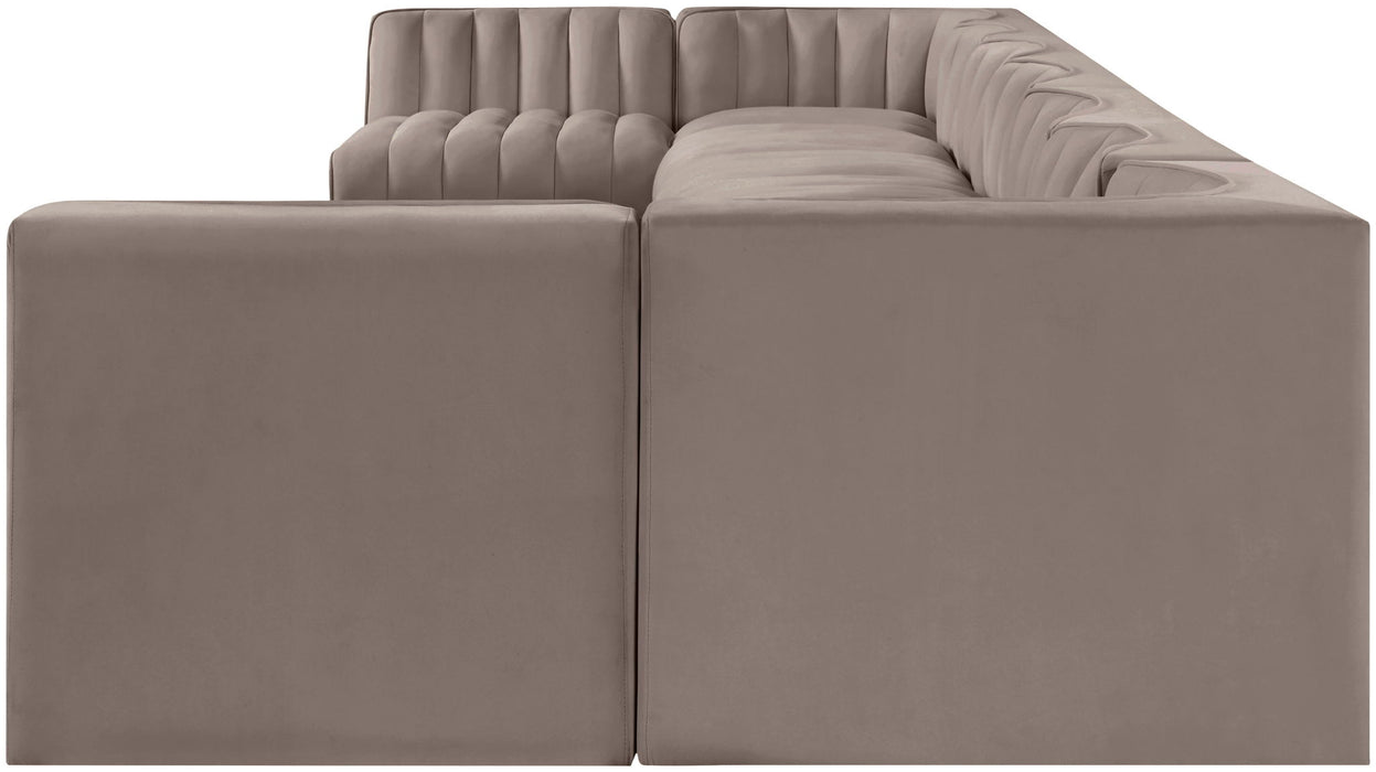 Rummi - Armless Velvet Performance Fabric Upholstered 9 Piece Modular Sectional - Simple Home Plus