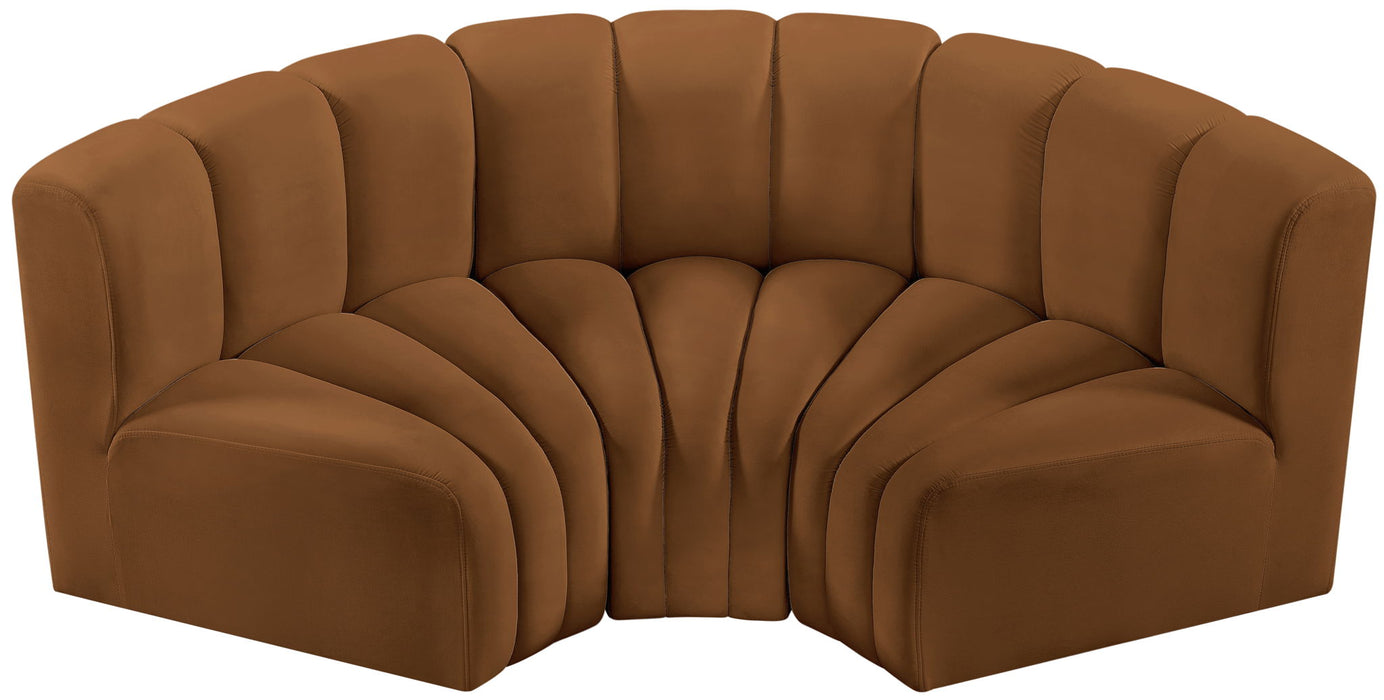 Arc - Velvet 3 Piece Modular U-Shaped Sofa - Saddle - Simple Home Plus