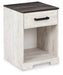 Shawburn - One Drawer Night Stand - Whitewash / Charcoal Gray - Simple Home Plus