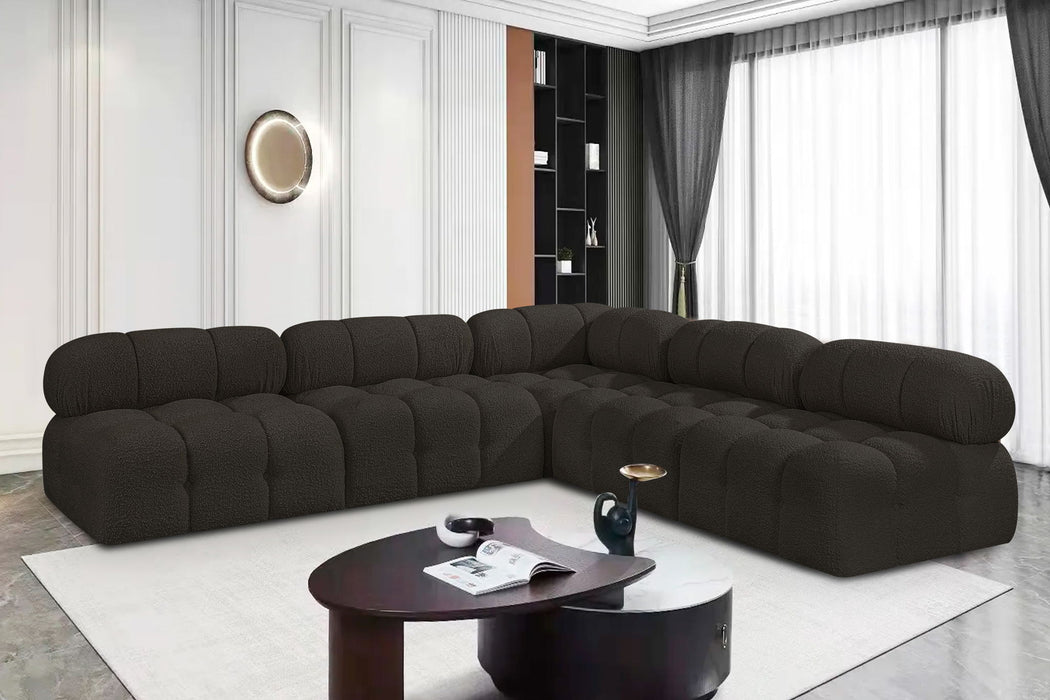 Ames - 5 Piece Fabric Modular Corner Sectional - Simple Home Plus