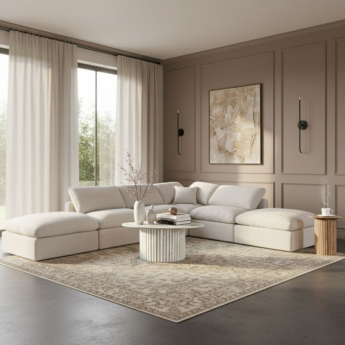 Indulge - Linen 6 Piece Modular Armless Sectional - Simple Home Plus