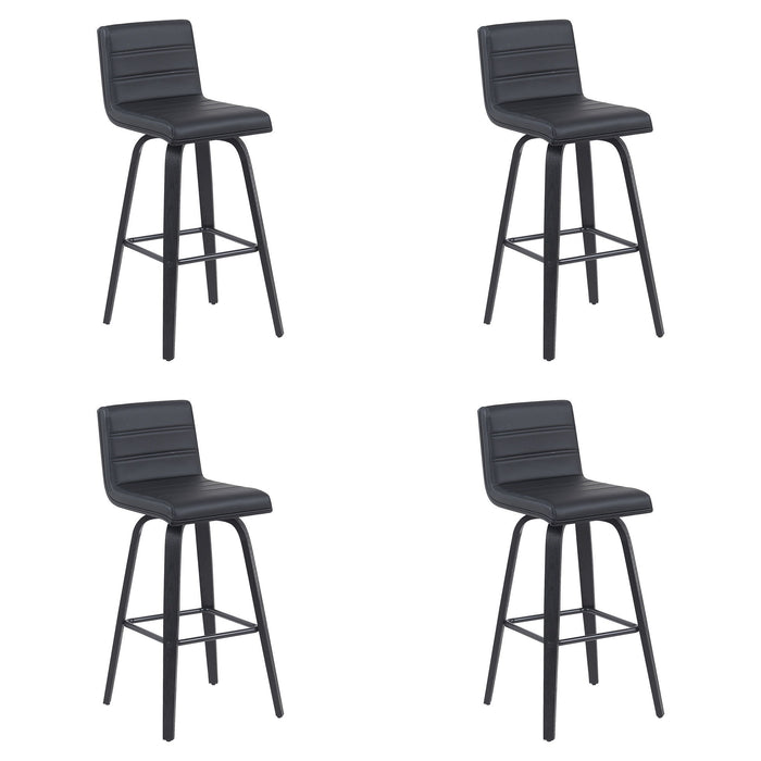 Vienna - Modern Swivel Bar Height Stool - Black Brushed Wood Frame - Simple Home Plus