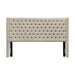 Amelia - King Upholstered Wingback Headboard With Button Tufting & Nailhead Trim Woven - Beige - Simple Home Plus