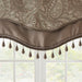Aubrey - Window Rod Pocket Valance With Beads - Blue / Brown - Simple Home Plus