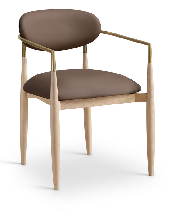 Riccio - Dining Arm Chair (Set of 2) - Natural And Gold Frame - Simple Home Plus