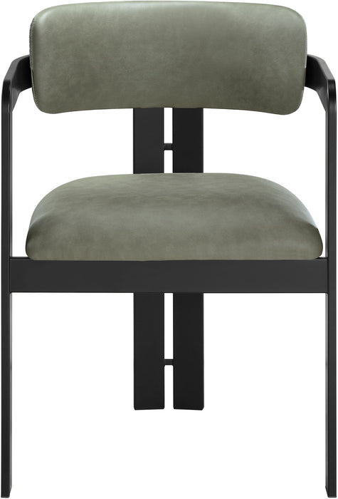 Aurum - Vegan Leather Upholstered Dining Chair With Graphite Black Base (Set of 2) - Simple Home Plus