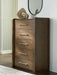 Marxmore - Five Drawer Chest - Brown - Simple Home Plus