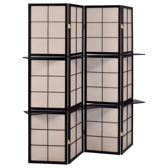 Iggy - 4-Panel Room Divider Folding Shoji Screen - Cappuccino - Simple Home Plus