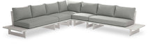 Maldives - 5 Piece Water Resistant Outdoor Patio Modular Sectional With White Base - Simple Home Plus