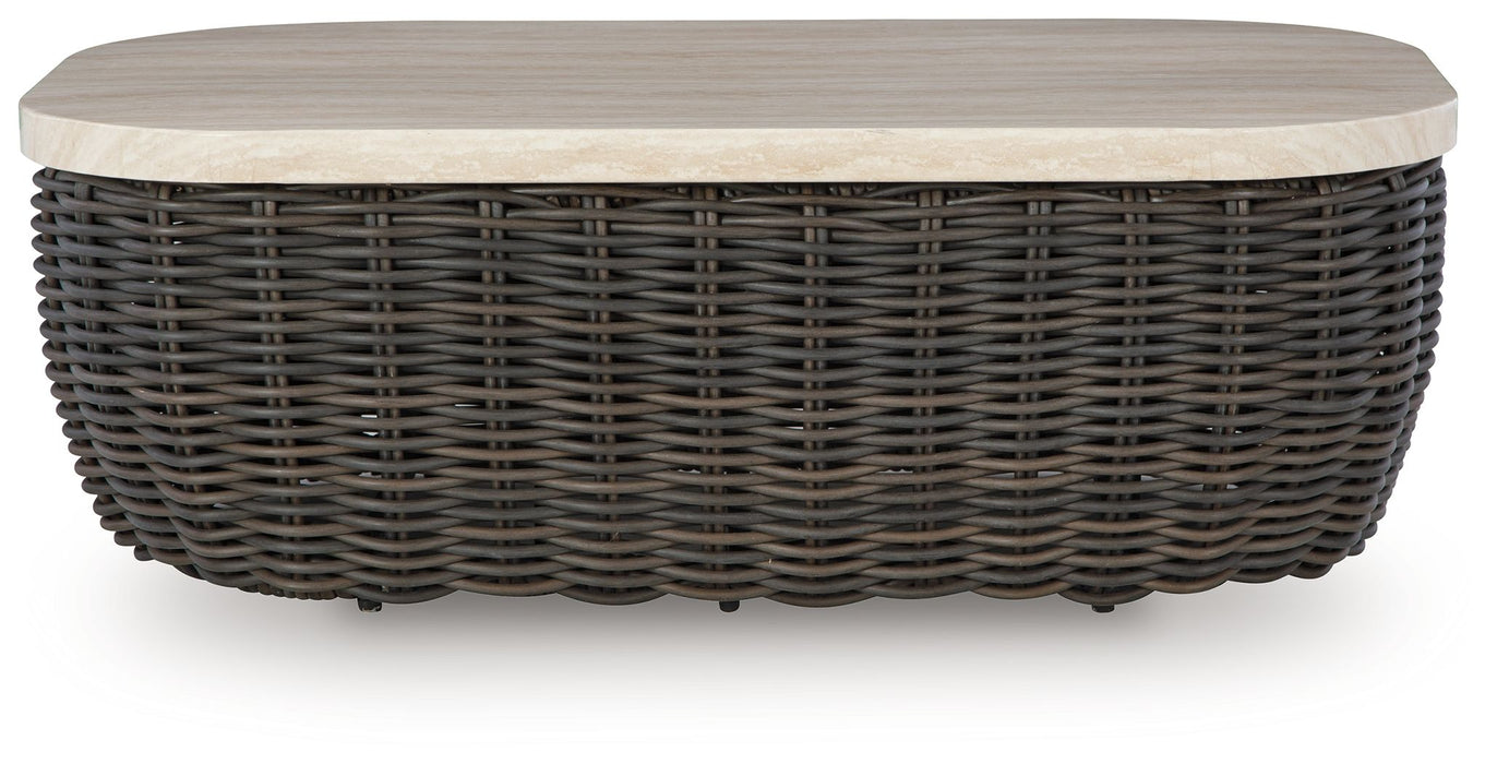 Kimora - Beige / Dark Brown - Rectangular Cocktail Table - Simple Home Plus