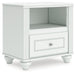 Kozlani - One Drawer Night Stand - White - Simple Home Plus