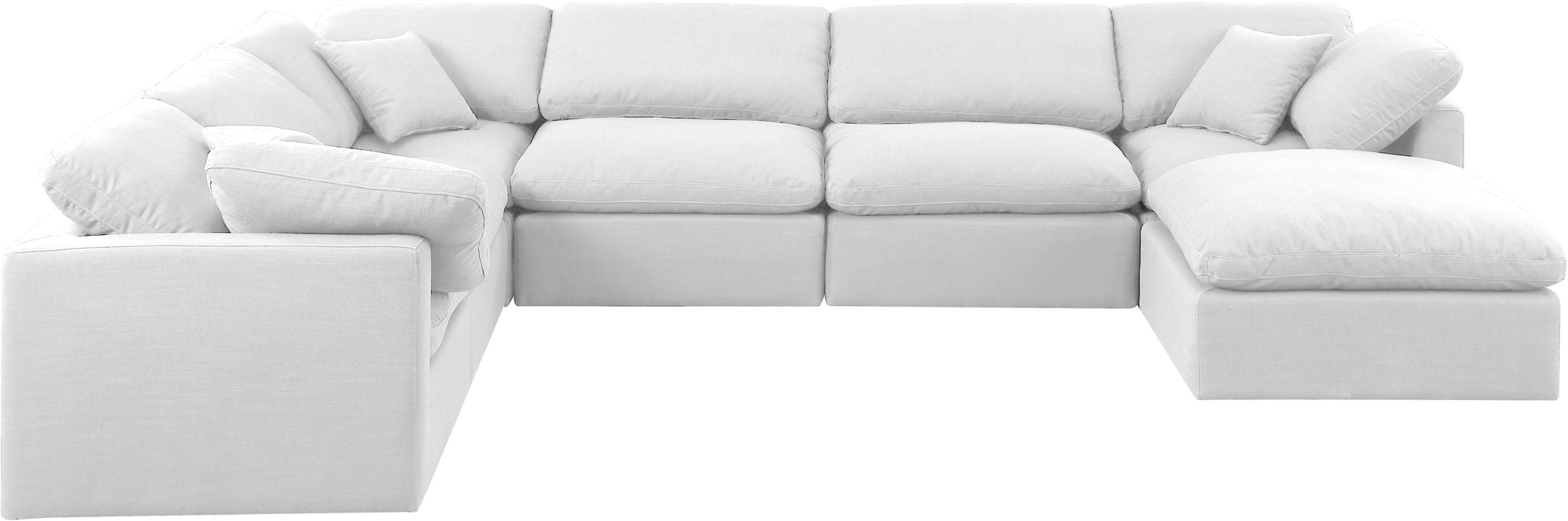 Indulge - Linen 7 Piece Modular Sectional - White - Simple Home Plus