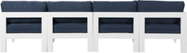 Nizuc - Outdoor Patio 4 Seat Armless Modular Sofa With White Frame - Simple Home Plus