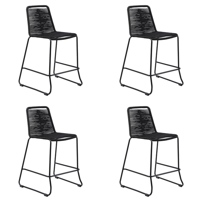 Shasta - 26" Outdoor Metal And Rope Stackable Barstool