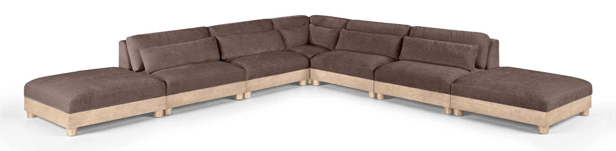 Turin - Chenille Fabric Upholstered Modular Sectional - Brown - Simple Home Plus