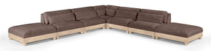 Turin - Chenille Fabric Upholstered Modular Sectional - Brown - Simple Home Plus