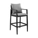 Cayman - Outdoor Patio 5-Piece Bar Table Set In Aluminum With Gray Cushions - Simple Home Plus