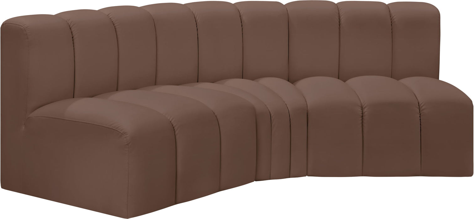 Arc - Faux Leather 3 Piece Modular Corner Sofa - Simple Home Plus