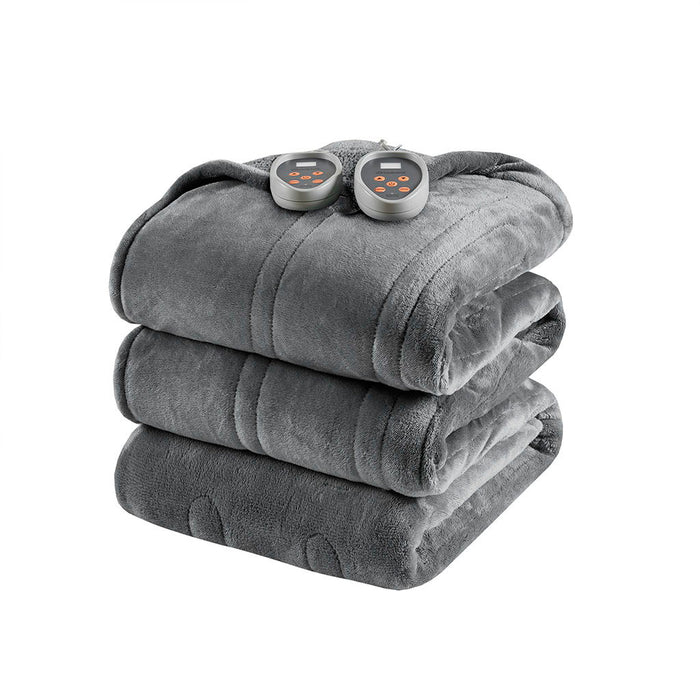 Heated Microlight To Berber - King Fabric Blanket - Gray