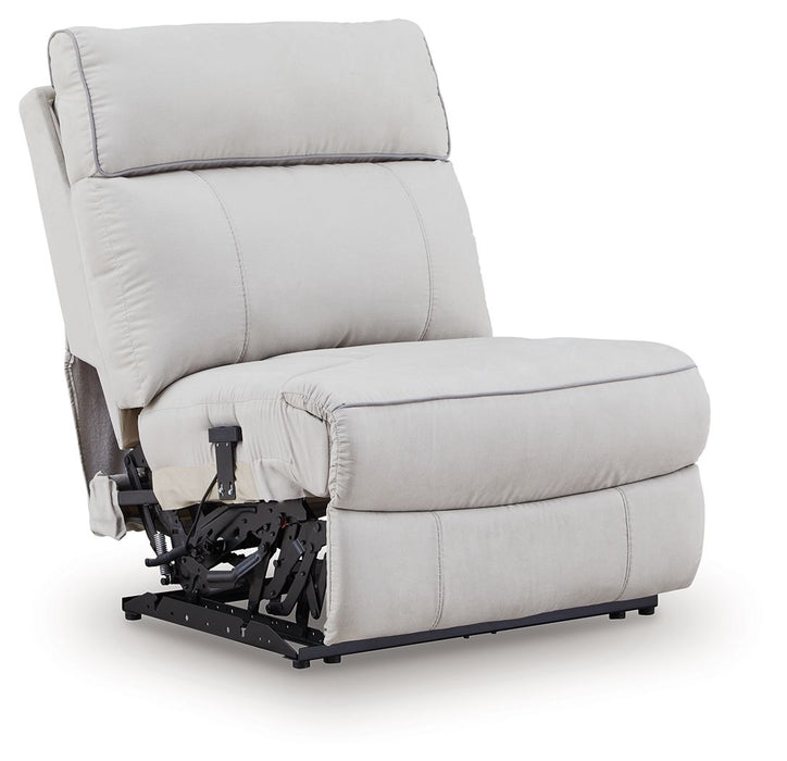 Social Pointe - Power Armless Recliner With Adjustable Headrest - Pearl / Ash - Simple Home Plus