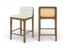 Ellis - Vegan Leather Upholstered Counter Stool (Set of 2) - Brown Base - Simple Home Plus