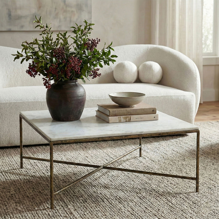 Valen - Marble And Iron Table - Simple Home Plus