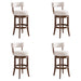 Mystic - Solid Wood Upholstered 30" Bar Height Swivel Barstool - Simple Home Plus