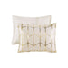 Raina - Twin Metallic Printed Comforter Set - Ivory / Gold - Simple Home Plus