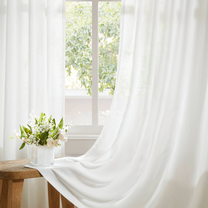 Lexus - 52x108" Rod Pocket With Back Tab Privacy Curtain Pair (Set of 2) - White - Simple Home Plus